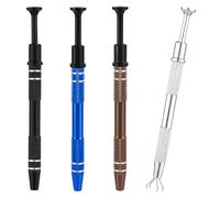 4pcs 4 Griffes Outil de Ramassage de Bijoux, Acier Inoxydable Boule de Perçage et Pince à Bijoux Outil de Ramassage de Puces IC Pince à Épiler en Diamant pour Mini Petites Pièces (Type 3)