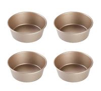 4pcs 4 Inch Carbon Steel Golden Mousse Cake Burger Mold Round Non-stick Pastry Cheesecake Mold Baki