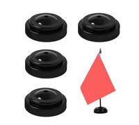 4Pcs 5.5x2.5CM Mini-table Drapeau Table Ronde de drapeau en plastique Base de base de 1 puits Stage de drapeau pour la décoration de la table de présentation de conférence de bureau à domicile