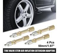 4pcs 50mm/1.97" Auto Pneu Valve Tige Air Inflation Extension Adaptateur