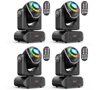 4PCS 50W Lyre LED Lumières de scène Tête Mobile 8 Couleurs 7 Gobos Eclairage de scène Lumineux Disco avec télécommande Pour Disco KTV Party bar Club mariage Festivals