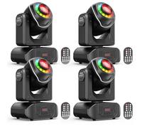 4PCS 50W Lyre LED Tête Mobile Lumière de scène, RGBW Éclairage de Scène avec Télécommande DMX512 10/12CH Lampe de Fête pour Fête, DJ, Bar, Club Noël