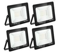 4PCS 50W Spot LED Extérieur Blanc Chaud 3000K, Blivrig 5000LM Projecteur LED Exterieur IP66 Imperméable, Eclairage LED, pour Terrasse, Patio, Chemins, Stades, Usines, Parking, Garage, Jardi