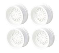 4pcs 52mm 1 10 échelle RC RC Rage Plastique Rims pour sur Road DRIST Racing Compatible avec XV02 et des similaires(White)