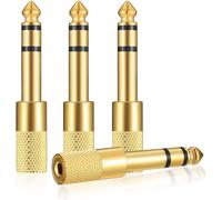 4pcs 6.5mm Male To 3.5mm Female Jack Adapter Headphone Jack Audio Stereo Connector For Headphones,Electric Guitar,Sound Card,Smartphone