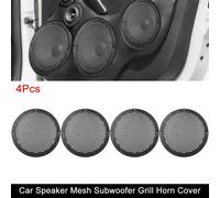 4pcs 6" Voiture Plastique Audio Haut-parleur Couverture Maille Grille Klaxon Protection Blac