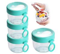 4pcs 600 ml Conteneurs d'avoine pendant la nuit avec couvercles et cuillères, grands contenants de yaourt étanche à l'air pour céréales, fruits, lait, stockage de salade, pots préparation à r