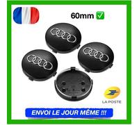 4pcs 60mm AUDI Noir Logo Caches Moyeu Centre Roue Enjoliveur ref4B0601170