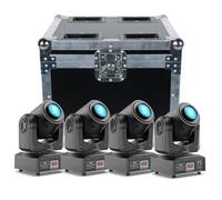 4PCS 60W Lyre LED avec Flight case Lumière de scène 8 Gobos 8 Couleurs DJ Luminaires à tête rotative Beam Moving Head pour Fête, DJ, Bar, Club Noël