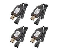 4PCS 7.4V LiPo Battery Charger USB RC Battery Connector with SM-4P Plug for Splatter Ball Gun RC Car FPV Drone Quadcopter