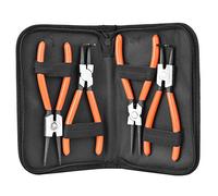 4Pcs 7in Carbon Steel Internal External Bent Straight Snap Ring Remove Tool Circlip Pliers Set