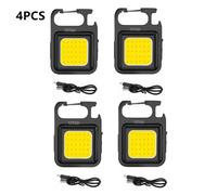 4PCS 800LM (1.5-3hours) Mini lampe de poche LED 1500lm, porte-clés multifonctionnel, Portable, COB, lampes de Camping, chargeur USB, lampes de travail, lanterne de pêche ""Nipseyteko