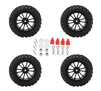4pcs 82 mm Pneus en caoutchouc arrière avant et 12 jantes à roues à rayons définies pour 144001 1/14 rc hors route