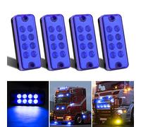 4PCS 8LED Feu de Position Latéral,Unviersal 12V/24V Feux Latéraux Éclairage Arrière Avant Feux de Gabarit LED 3.8 Inch pour remorque Van Caravan Camion de Voiture Bus Bateaux(Bleu)