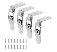 4Pcs 90 Degree Hook Lock Bolt Stainless Steel Spring Loaded Draw Toggle Latch Clamp For Door Drawer Toolbox