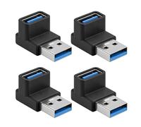 4PCS 90 Degrés USB 3.2 Adaptateur, Connecteurs USB Angulaire Mâle à Femelle, Adaptateur USB 90° L Shape, Transfert de Données 10 Gbps, Compatible Disques Durs, Claviers, et Autres Appareils