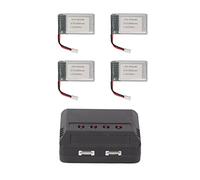 4pcs 903048 3,7V 2000mAh RC Drone Battery Set, Batterie au Lithium UAV Légère pour H11D H11C, Accessoire de Quadcoptère de Transport Facile