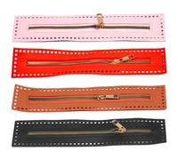 4pcs à fermeture éclair pour sacs et sacs à main, 10, 6 x 2, 4 pouces fermeture éclair en cuir PU lisse avec trous, fournitures de couture pour bricolage, jean, artisanat, glissière