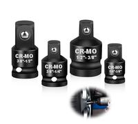4PCS Adaptateur à Clique, ELEPRUC Adaptateur à Douille 1/2" à 3/8", 3/8" à 1/2", 1/4" à 3/8", 3/8" à 1/4", CR-MO Jeu d'adaptateurs, Adaptateurs Réducteurs Pour Douilles et Embouts Impact Réducteur