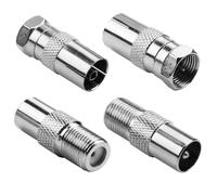 4Pcs Adaptateur Antenne Tv Pour Connecteur Mâle/Femelle Kit De Connecteurs Coaxiaux Tv, Raccord Antenne T V Pour Câble Sat Embout