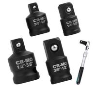 4pcs adaptateur cle a choc,Adaptateur pour impact Réducteur,Compatibles avec Clés Dynamométriques, Cliquets et Perceuses, Tailles Incluses: 1/2 à 3/8, 3/8 à 1/2, 1/4 à 3/8, 3/8 à 1/4
