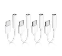 4PCS Adaptateur USB C Jack, Prise USB C vers Prise Casque 3,5mm, Convertisseur Audio Type-C vers Prise Casque, Dongle Aux pour Écouteurs Filaire, Enceinte, Voiture, Tablette, Téléphone, Plug and Play