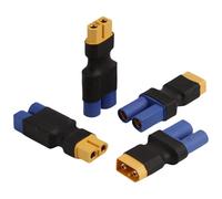 4PCS Adaptateurs Convertisseurs de Puissance sans Fil, XT60 à EC5 et EC5 à XT60, Mâle et Femelle, pour Batteries de Drones RC, Voitures Modèles et Avions