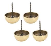 4pcs Adbouches d'ameublement, ongles d'ameublement en laiton antique Nails de tête rond décoratifs Push Pins Furniture Hardware pour chaise de canapé (Brass Color)