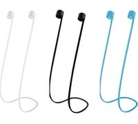 4Pcs AirPods Cord,Wire for Airpods 1/2/3 and Pro,Silicone AirPods Holding Straps,AirPods Clip,Compatible with Airpods 1/2/3 and Pro,70CM (Black White Blue)