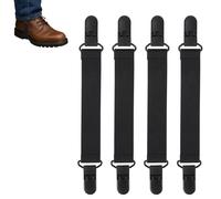 4pcs Ajustables Bretelle de Botte Cowboy, Élastique Sangle Bandes Bottes Anti-Dérapant Clips pour Pantalon d'Équitation pour Hommes & Femmes Pinces Protection Pantalon (Noir)