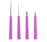 4pcs Alésoir de Perle, Alésoir à Perles de Bijoux Alésoir à Perles avec Poignées en Plastique pour Agrandir les Trous Perles Verre et Métal Fabrication de Bijoux à Faire Soi-même (Violet)