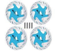 4pcs Aluminum Alloy CNC Simulated Brake Disc Accessories, Universal Fit for 1:10 RC Car, High - Quality RC Brake Disc Set with Anodized Surface, Lightweight Replacement Brake Disc (Bleue)