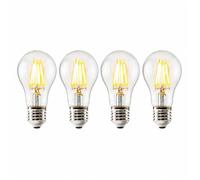 4PCS - Ampoule LED Filament E27 - A60 4W - Verre Cristallin Transparent - Lumière Neutre 4000K - pour Maison Bureau Déco Vintage