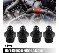 4Pcs AN4 Mâle à 3/8" NPT Mâle Voiture Flare Réducteur Tuyau Raccord Noir