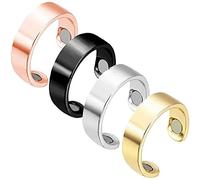 4pcs anneau magnétique de contrôle de la glycémie, anneaux magnétiques en cuivre ouvrant réglable, anneau magnétique élégant