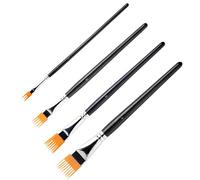 4PCS Artistes Professionnels Peigne Pinceaux, Artistes Professionnels Bois Pinceau Peinture, pour Acrylique, Huile Et Aquarelle, Poils en Fibres Synthétiques, Toucher Doux Forte Rétention La Couleur