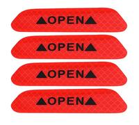 4pcs Auto-adhésif Voiture Porte réfléchissant Warning Decal Bande de sécurité Autocollants Signe, Universel Automobile réflecteurs pour Porte Ouverte Avertissement, Accessoires de sécurité (Red)
