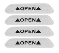 4pcs Auto-adhésif Voiture Porte réfléchissant Warning Decal Bande de sécurité Autocollants Signe, Universel Automobile réflecteurs pour Porte Ouverte Avertissement, Accessoires de sécurité (White)