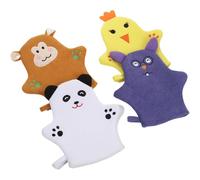 4pcs Baby Chloths de toilette Soft Cartoon Baby Kids Kids Washiclots Washings Migne Animal Wash Mitts For Body for Bath Shower Boys Girls