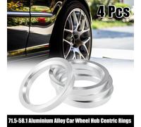 4pcs Bague de Centrage Aluminium Alliage Voiture Hub Centrique Anneaux 71,5mm à 58,1 mm