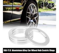 4pcs Bague de Centrage OD 108mm à ID 77.8mm Jante Aluminium Alliage Voiture Anneaux Centrés sur Moyeu