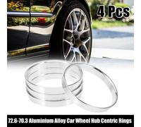 4pcs Bague de Centrage OD 72.6mm à ID 70.3mm Jante Aluminium Alliage Voiture Anneaux Centrés sur Moyeu