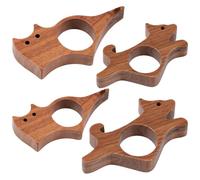 4pcs Bague de Lecture, Supports de Page de Livre En bois Fait à la Main, Porte-page de Livre Créatif en Forme d'Animal de Compagnie, Accessoires Livres pour Professeur Étudiant Amis