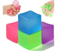 4PCS Balles Anti-Stress Cube, Jouets Fidget Souples pour Enfants et Adultes, Cubes Sensoriels à Presser pour Autisme, TDAH, Anxiété, Idéal pour t Bureau (B)