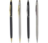 4pcs Ballpoint Pen, Two Heads Rotating Metal Ballpoint Pen, Office/Hotel Supplies, Black Ink, Private Or Gift