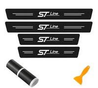 4pcs Bande De Protection De Seuil De Porte De Voiture pour Fo-RD St-Line Seuil en Fibre De Carbone Pédale De De Protection Accessoires De Voiture avec Grattoir De Film
