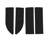 4PCS Bande de seuil de porte universelle en caoutchouc, conception antidérapante (Noir)