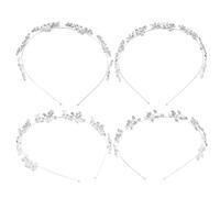 4Pcs Bandeau Femmes 4 Pièces Ensemble Cheveux Toppers Bandeau x Pour Filles Invité Mariage Cheveux Accessoires Pour Femmes En Métal Strass x Beaupretty