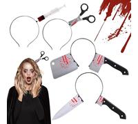 4PCS Bandeaux Effrayants pour Halloween, Serre Tete Couteau Halloween, Bandeau Faux Couteau, Bandeaux Effrayants pour Halloween, pour Halloween, Mascarade, Jeu De Rôle