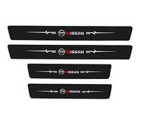 4pcs Barres De Seuil De Porte en Fibre De Carbone pour Nissan Qashqai Juke Altima Leaf Micra Sylphy Teana Nismo Maxima Note Sentra Bandes Décoratives De Seuil Autocollant Résistant Aux Rayures